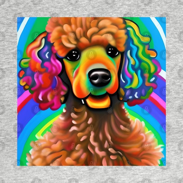 Poodle Rainbow Painting by KayBee Gift Shop